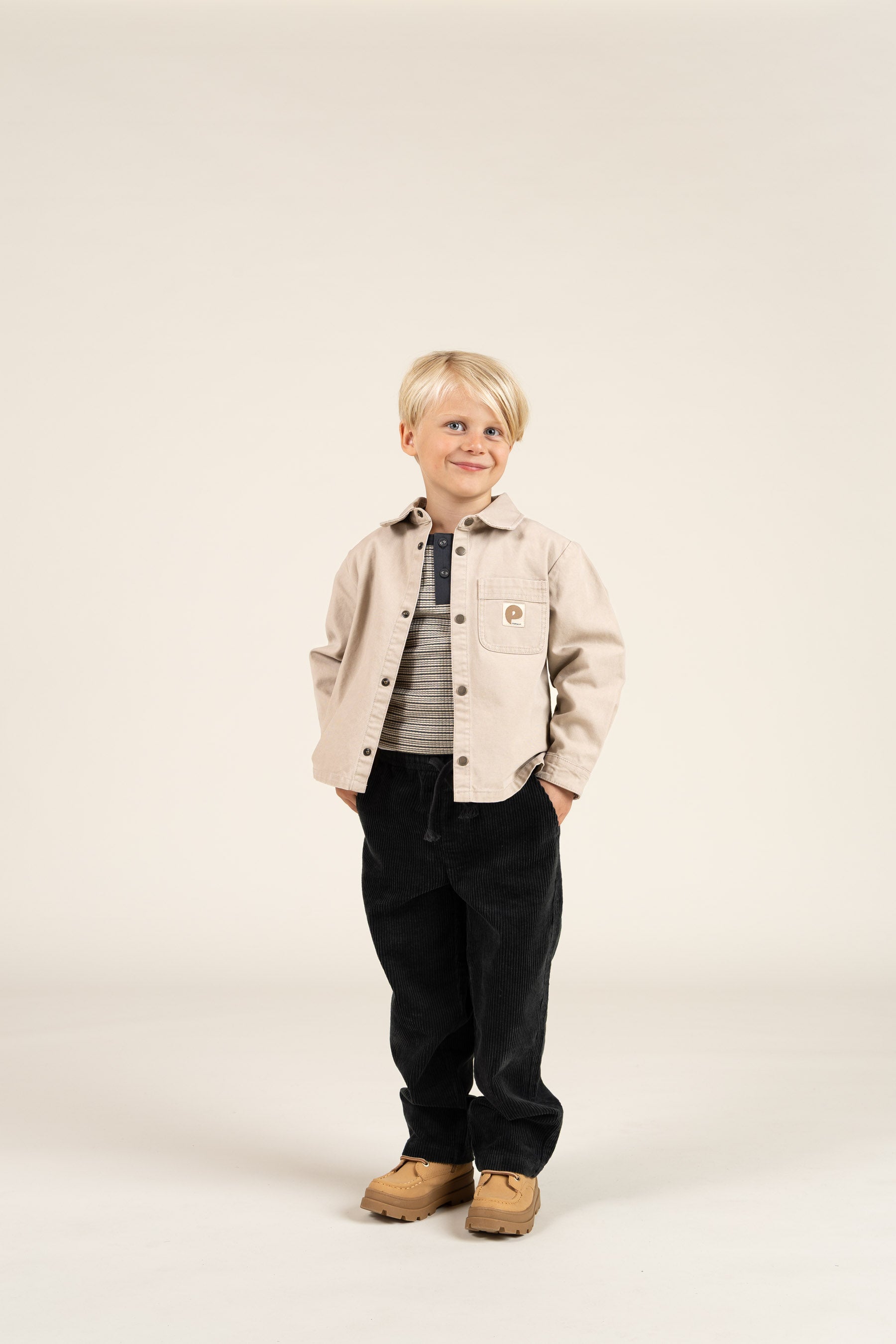 Long Sleeve Cotton Rib T-shirt - Kids - Forest Green Stripe | 100562 Manson