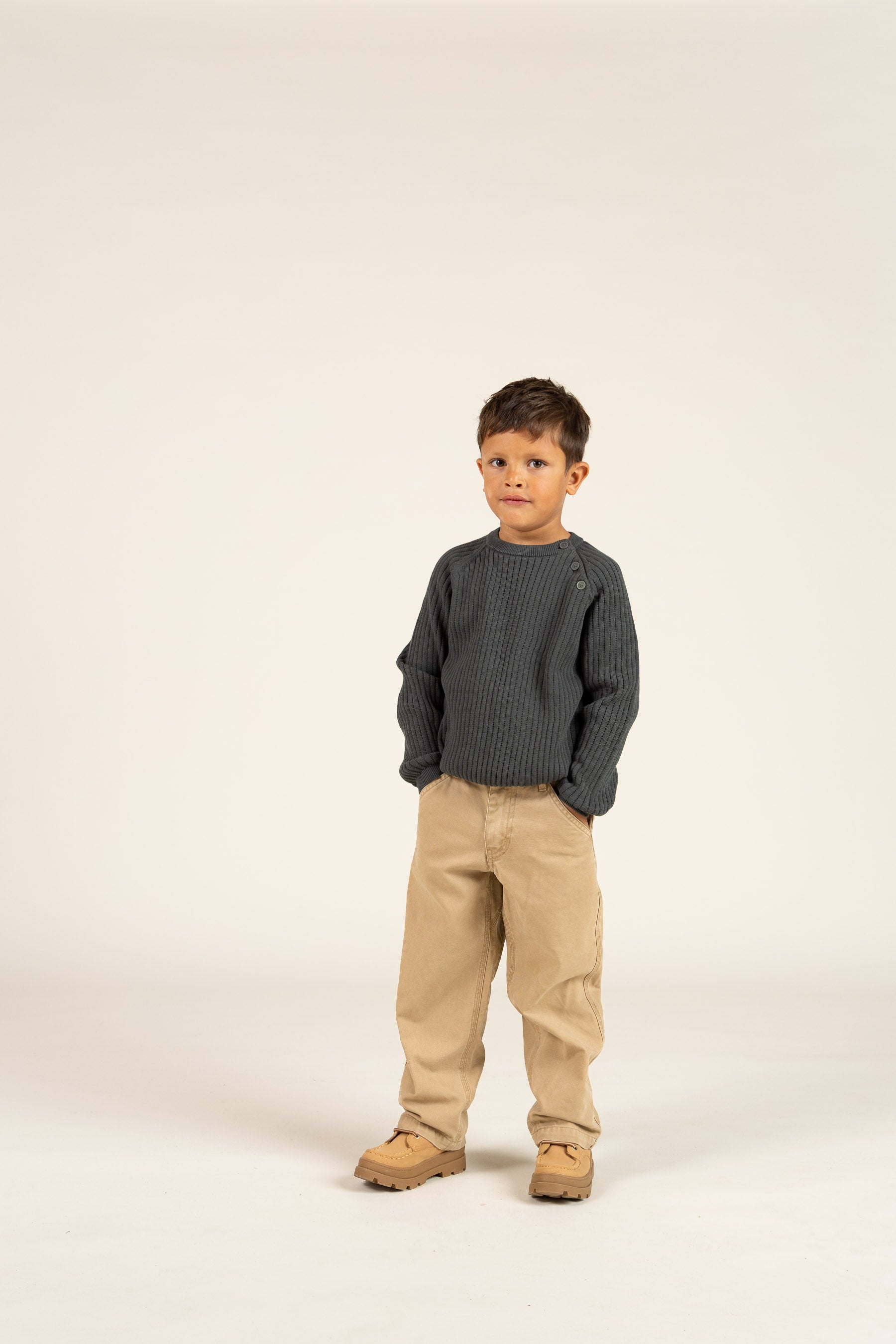 Cotton Knit Sweater - Kids - Forest Green | 100689 Jett