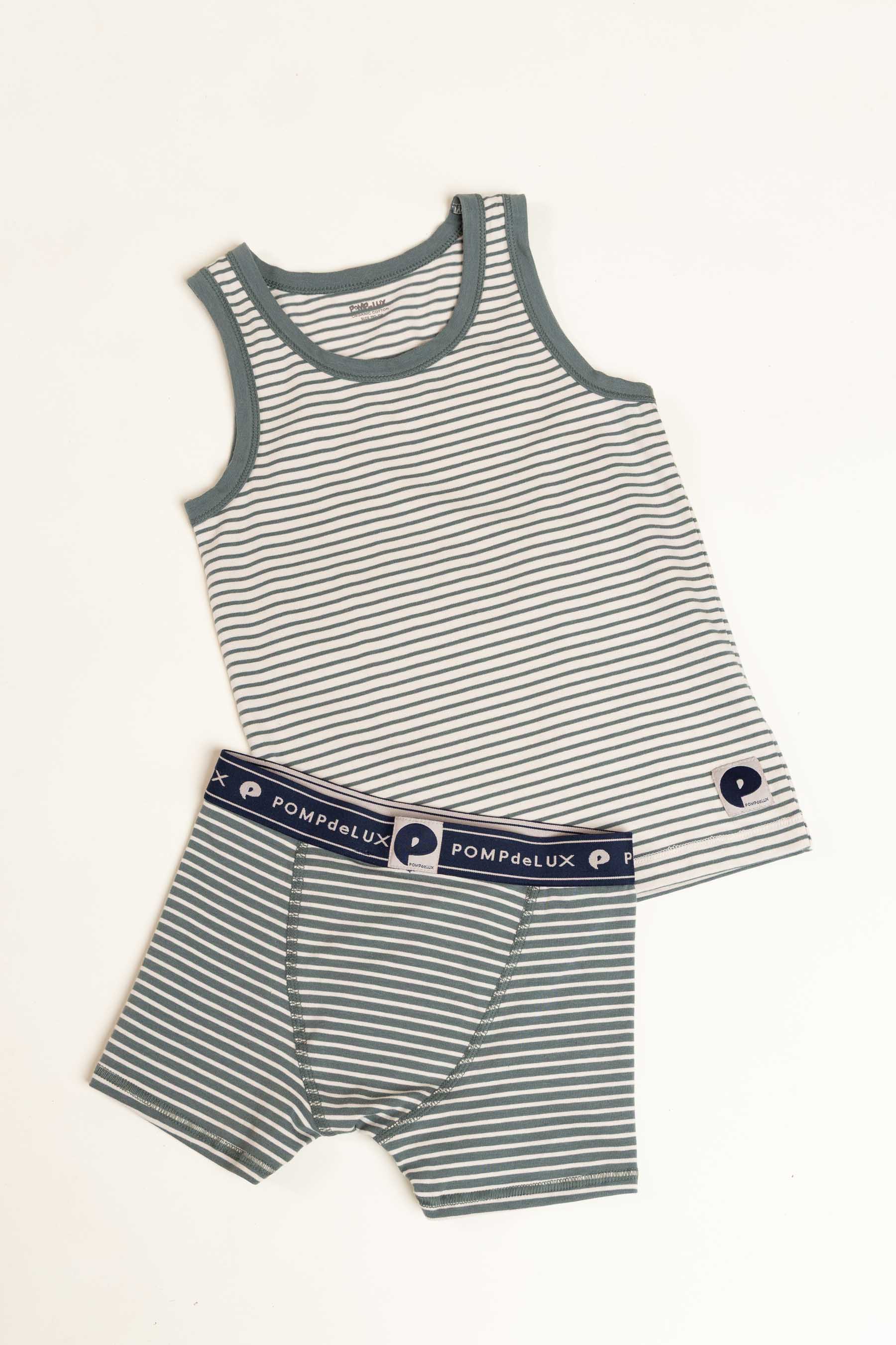 Striped undershirt 2-pack - Petrol | 100153 Carlo