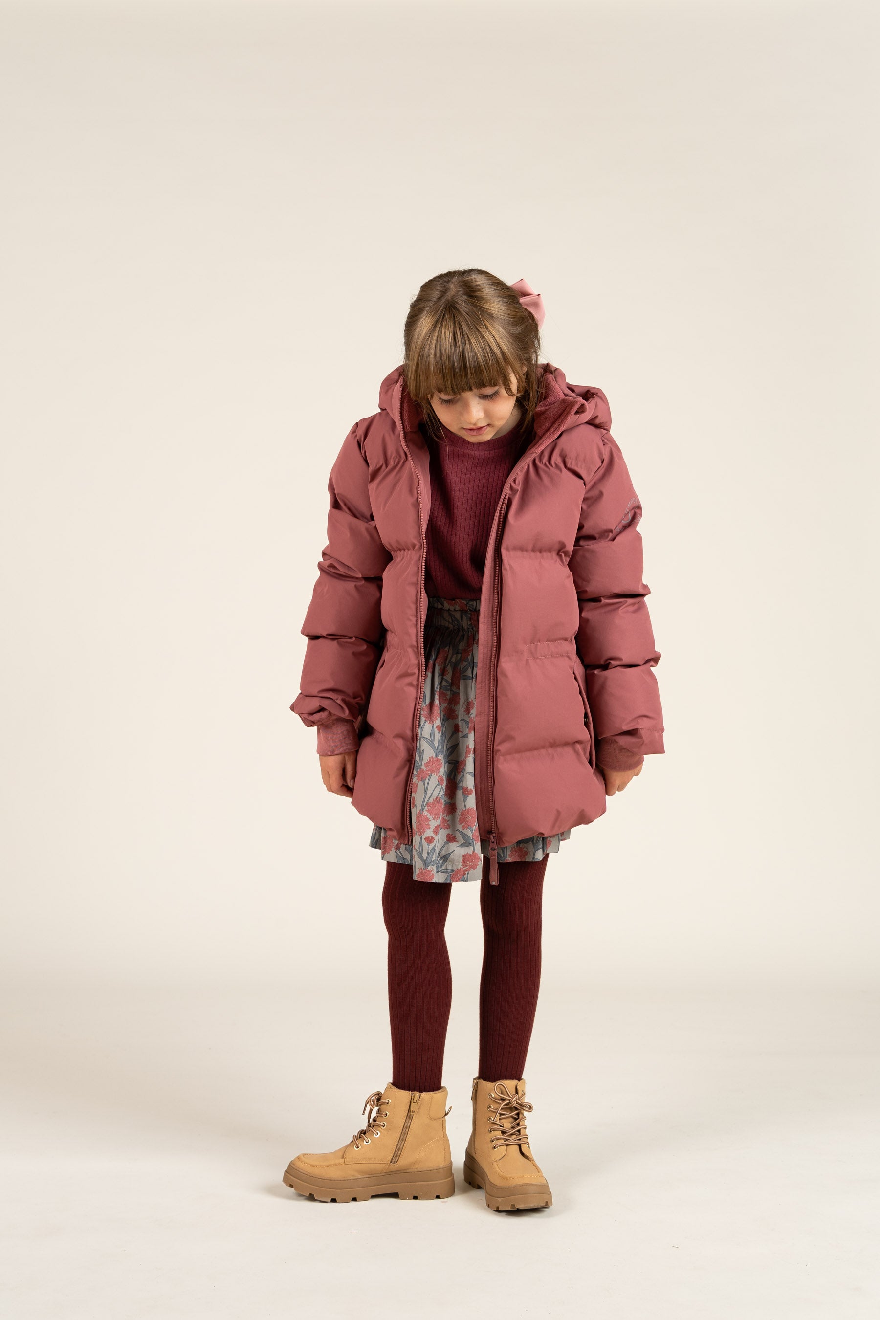 Winter Jacket with Drawstring - Tween - Vintage Red | 100535 Elenor