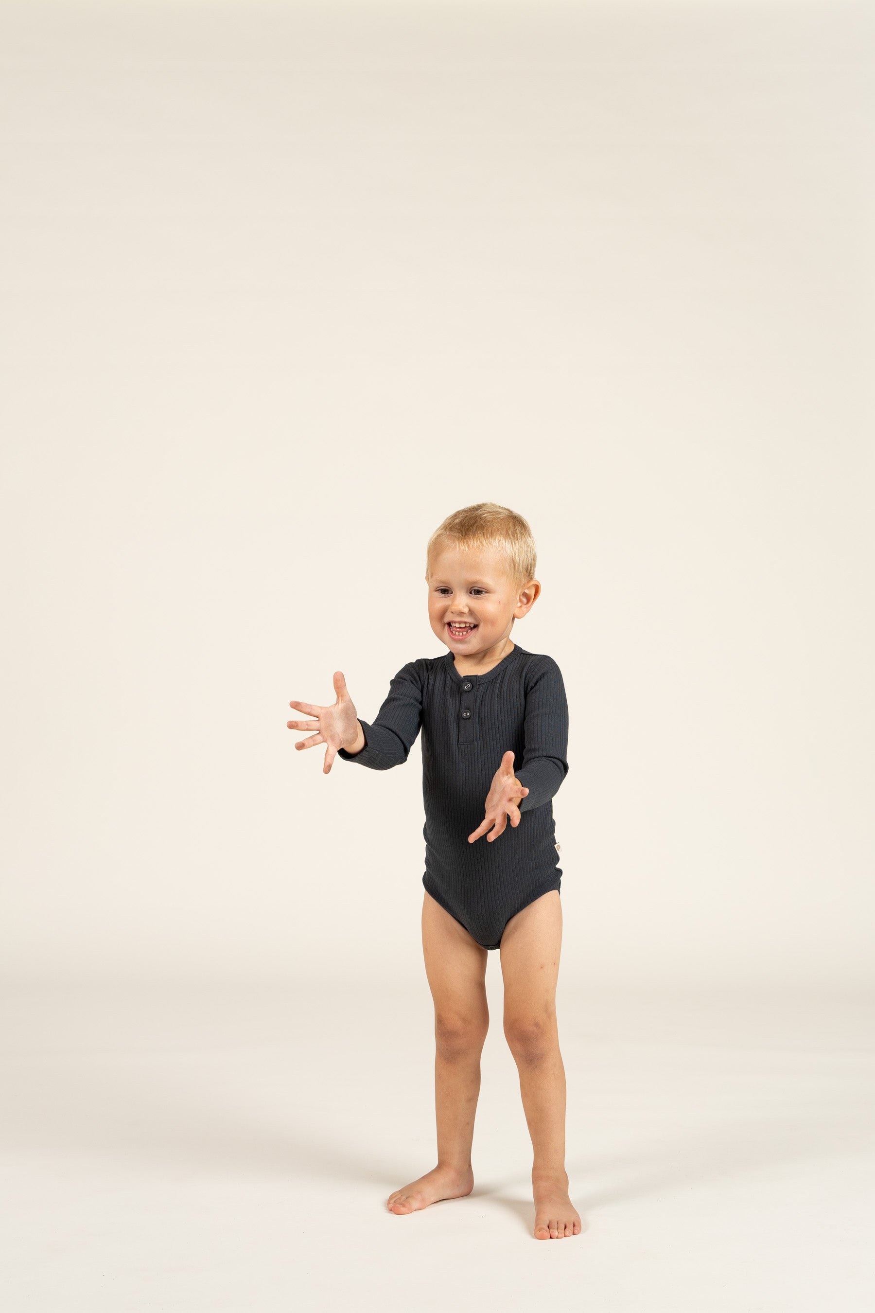 Long Sleeve Cotton Rib Bodysuit - Kids - Forest Green | 100560 Manson