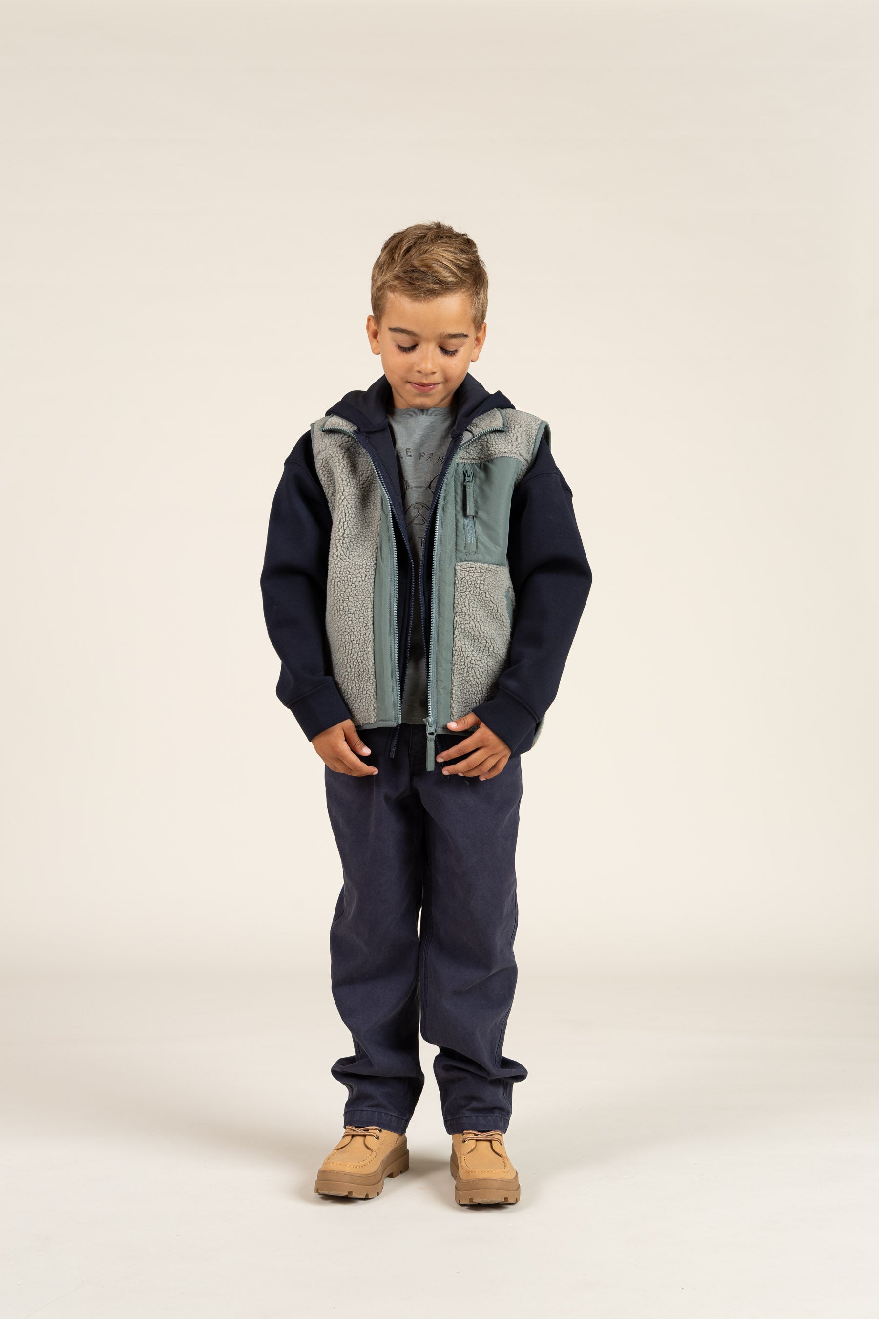 Pile Zip Vest - All - Dusty Green | 100635 Elliot