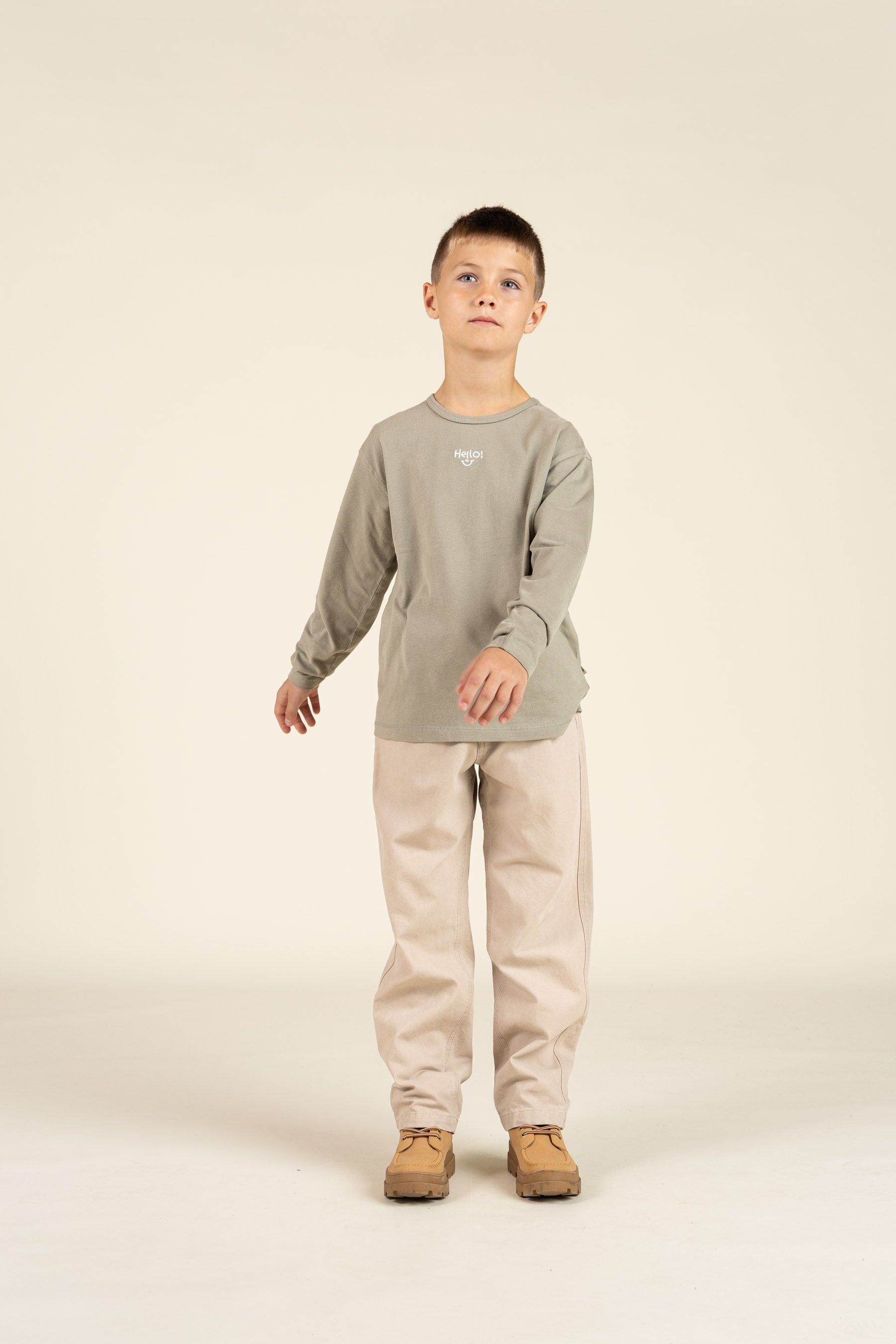 long sleeve T-shirt with Embroidery - Tween - Dusty Green | 100857 Brandon