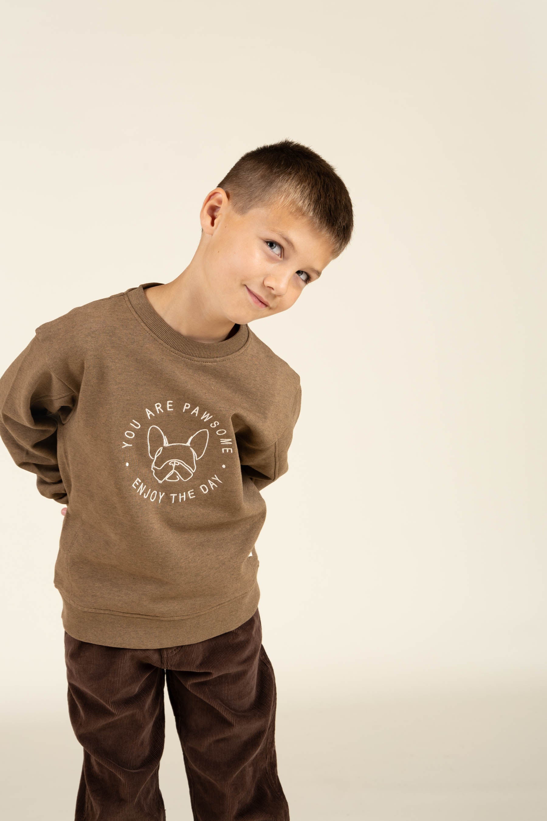 Crewneck Sweatshirt - Tween - Coffe Melange | 100891 Justin